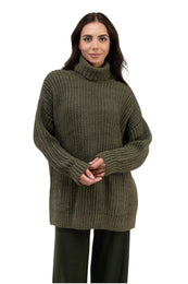 Вовняний светр хакі оверсайз