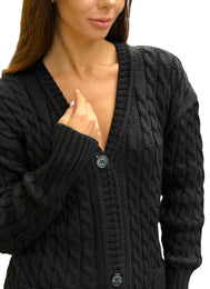 Кардиган вовняний в коси чоний