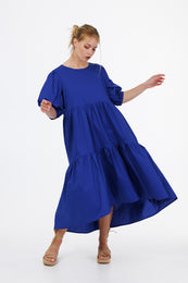 Сукня бавовняна триярусна синя