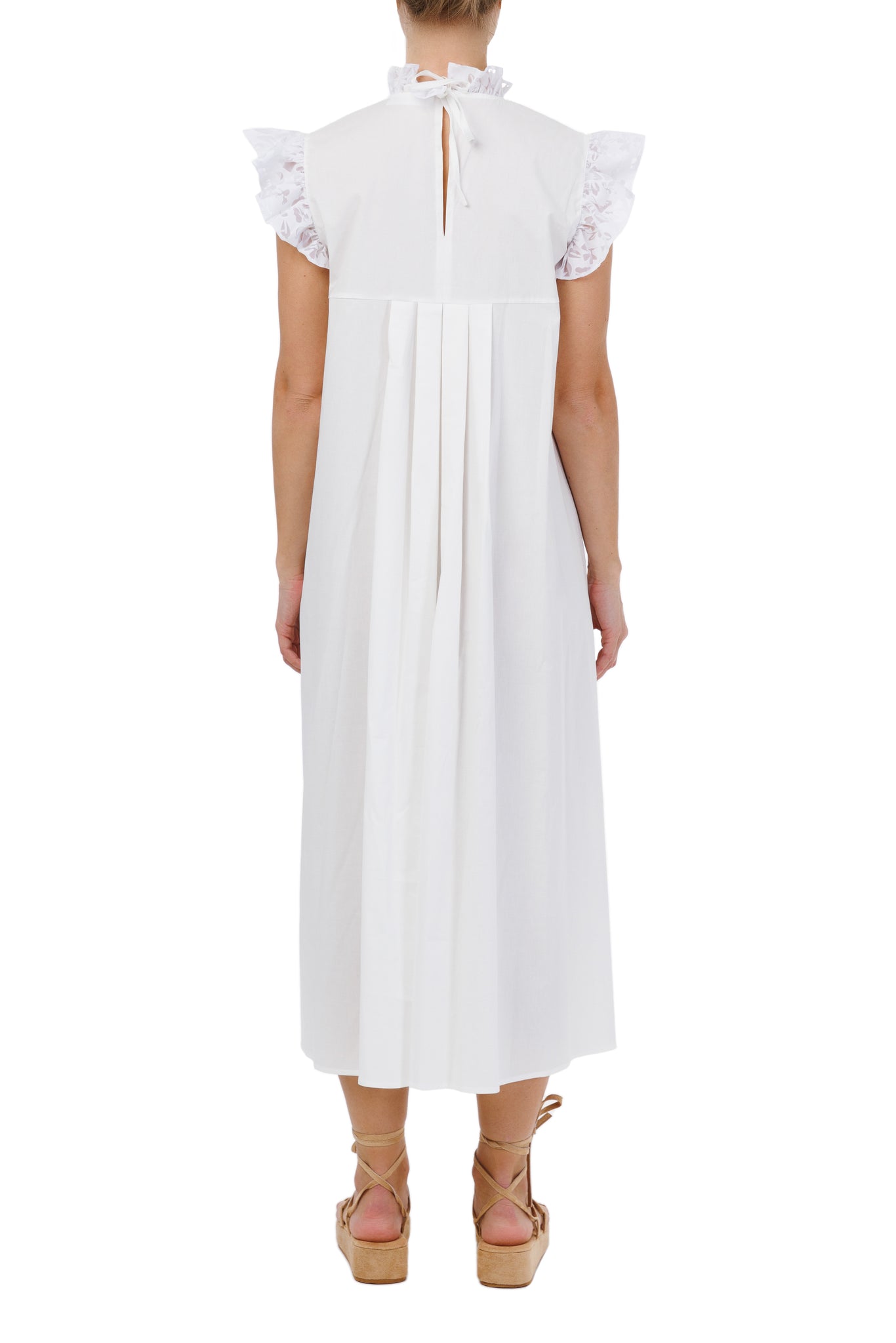 Сукня бавовняна з кокеткою біла