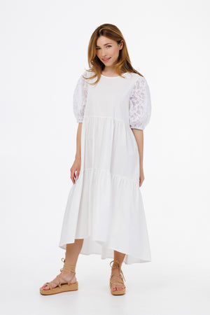 Сукня бавовняна триярусна біла