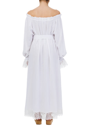 Сукня бавовняна з мереживом біла