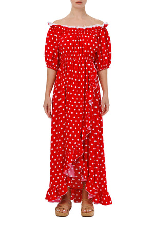 Сукня бавовняна асиметрична червона